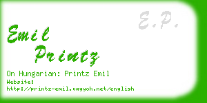 emil printz business card